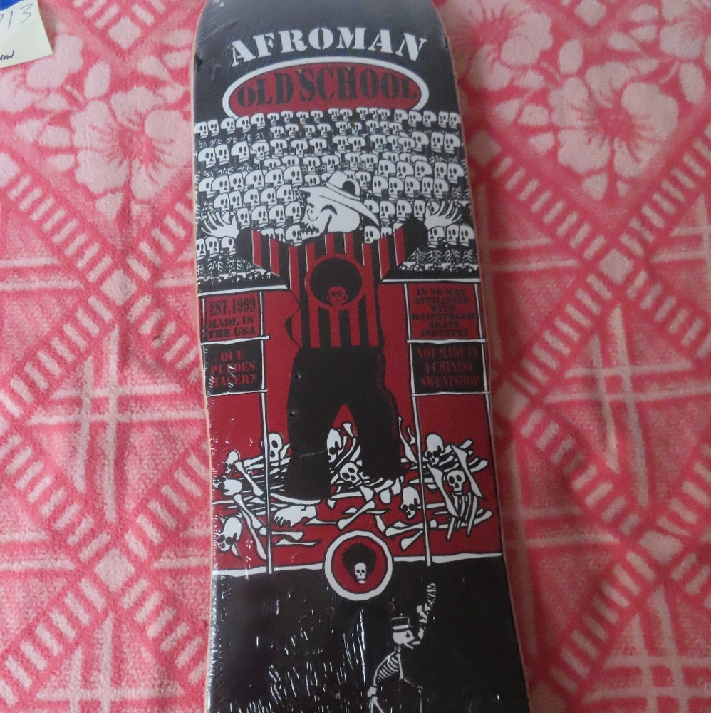 vintage rare AFROMAN Old School Skateboard Long Board 32.5  x 8 1/3, New Sealed